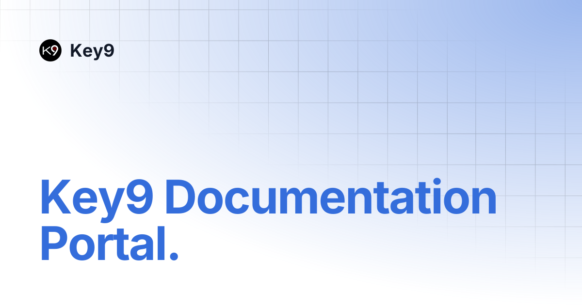 Key9 documentation portal key9 identity